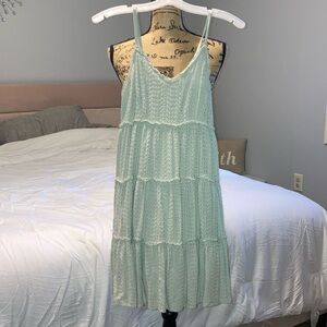 Sim & Sam Green Eyelet Summer Dress